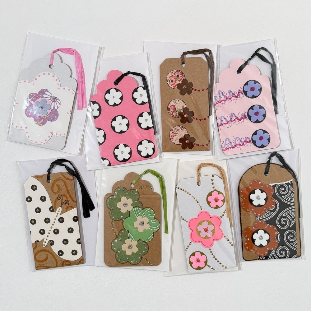 Gift Tags Lot 16 One-of-a-Kind Handmade Decorative Upcycled Cardboard Craft - Picture 3 of 3